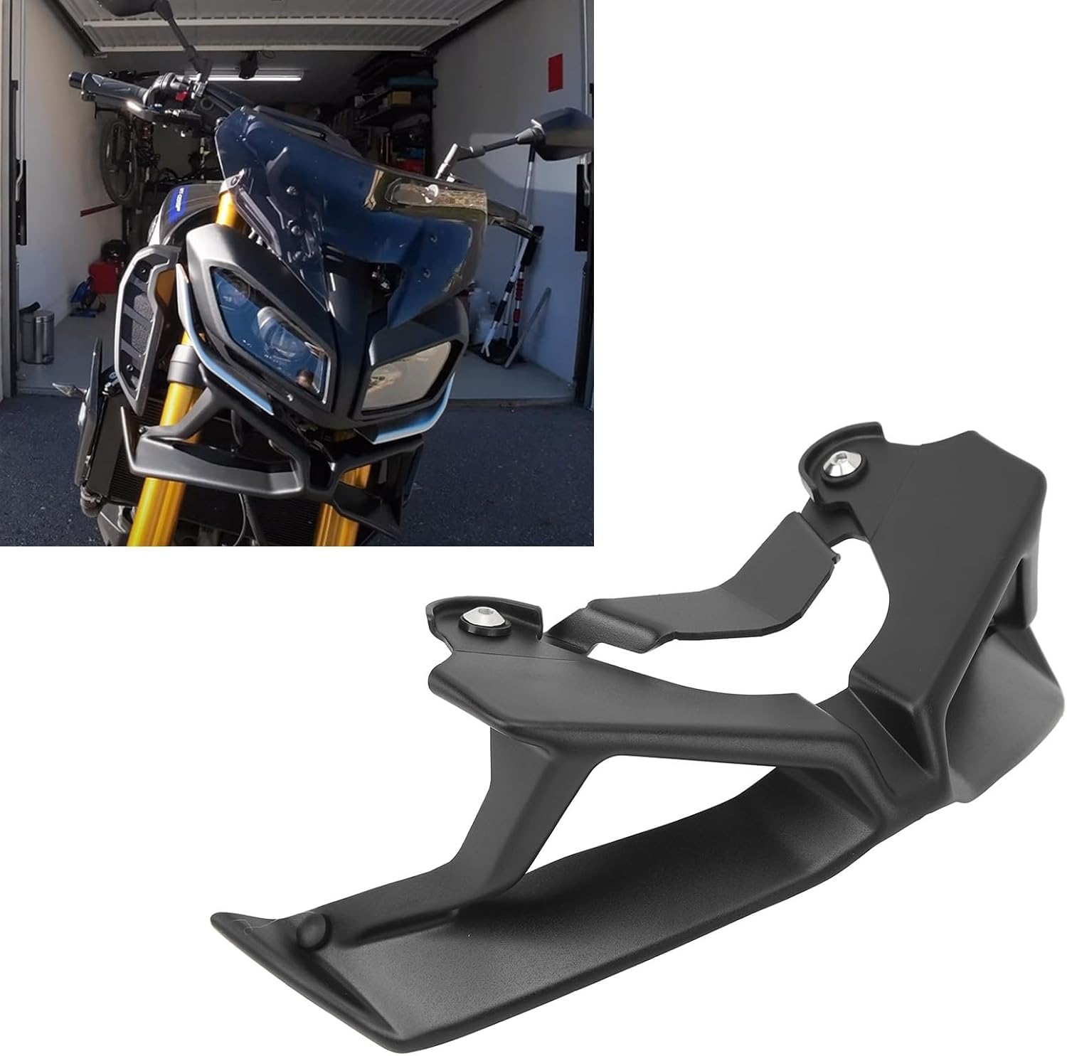 Aramox Spoiler Anteriore per Moto Naked Downforce Spoiler Wing MT‑09 2017-2020 Nero, ARAMOXZGWXBO592A