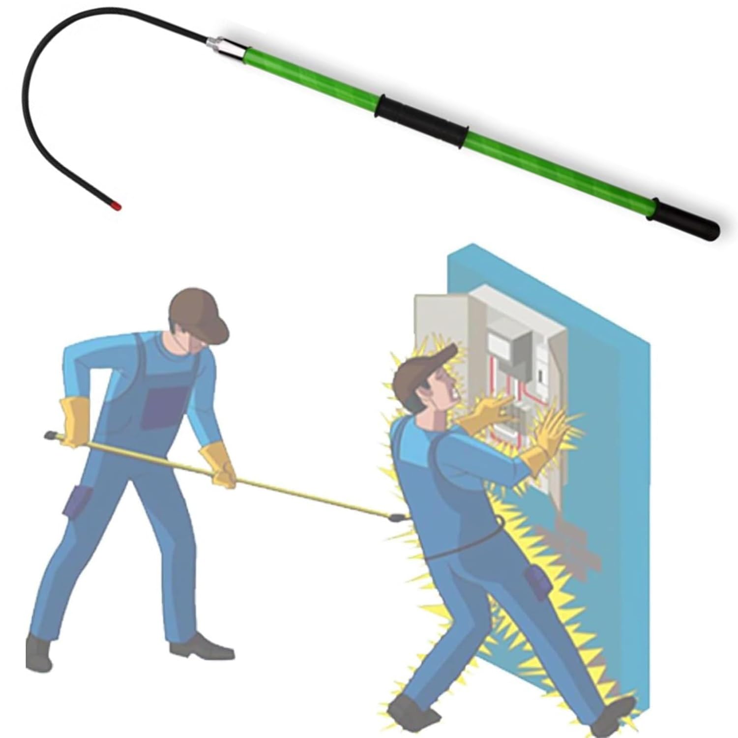 GLETSF High Voltage Insulated Rescue Hook - Lightweight Life-saving Tool for Electrical Safety and Splicing, 1.5m Length (size_name 2m/6.5 ft),size_name-2m/6.5 ft