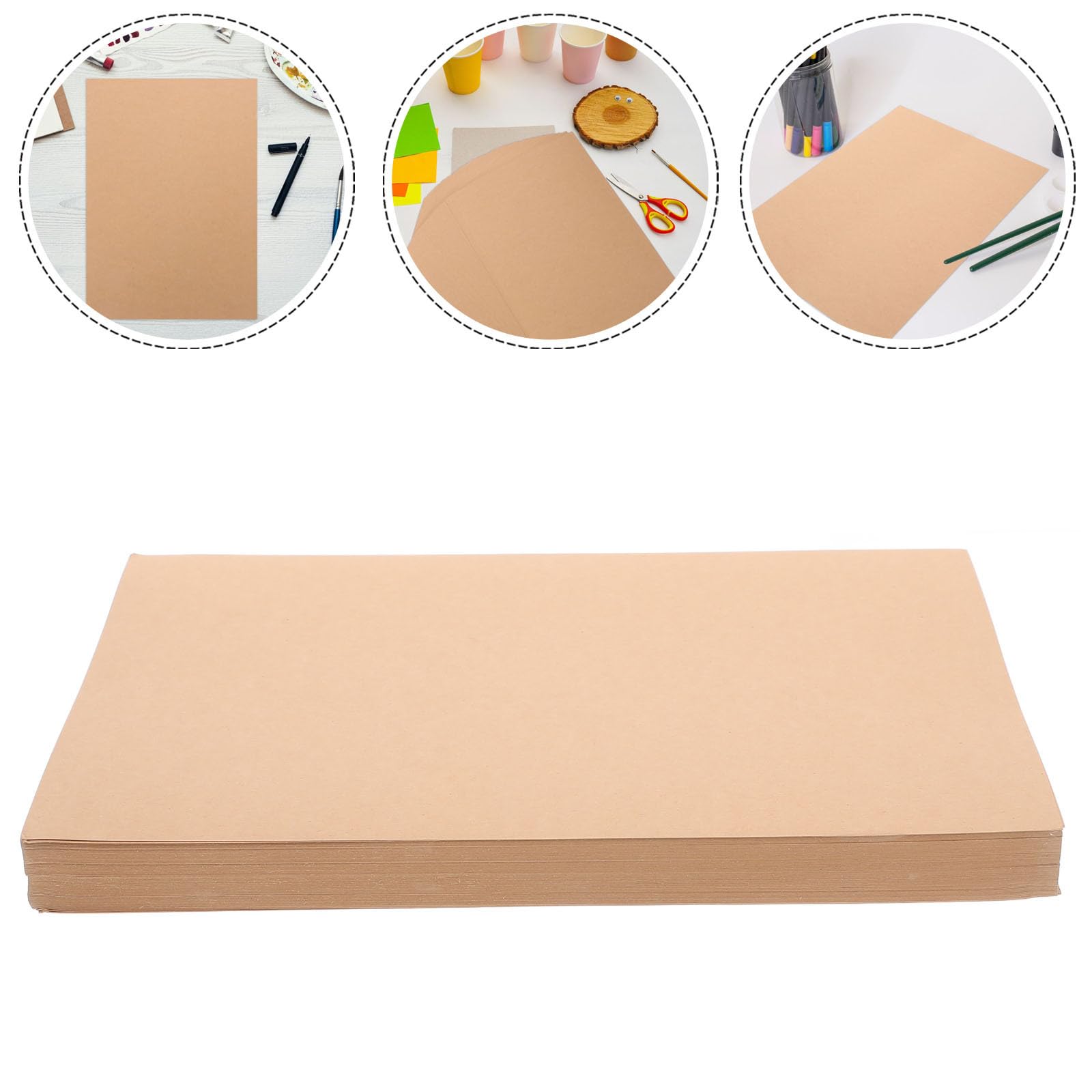 Braunes Kraftpapier Karton 100 Blatt 180g/m² für Bastelprojekte