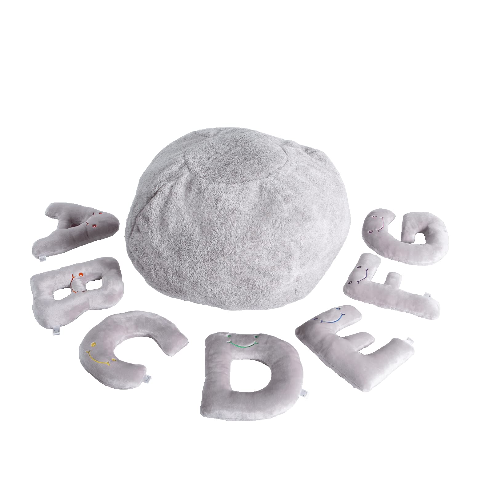 Alphapals Educational Alphabet Toys - 26 Piece Dove Grey Set, Large 11" Stuffed Letters in Plush Bag - Perfect Learning Language Awareness & ABCs