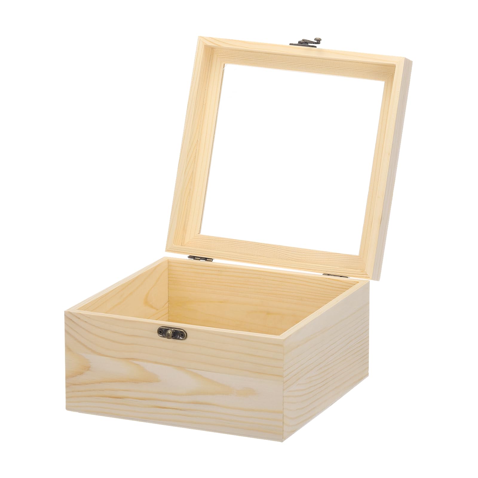 QUARKZMAN Caja de Exhibición de Madera sin Terminar 20x20x12cm