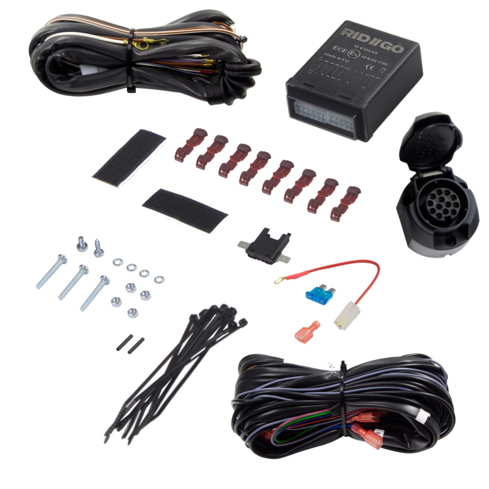 RIDIGO Elektrosatz 13-polig universal für Anhängerkupplung