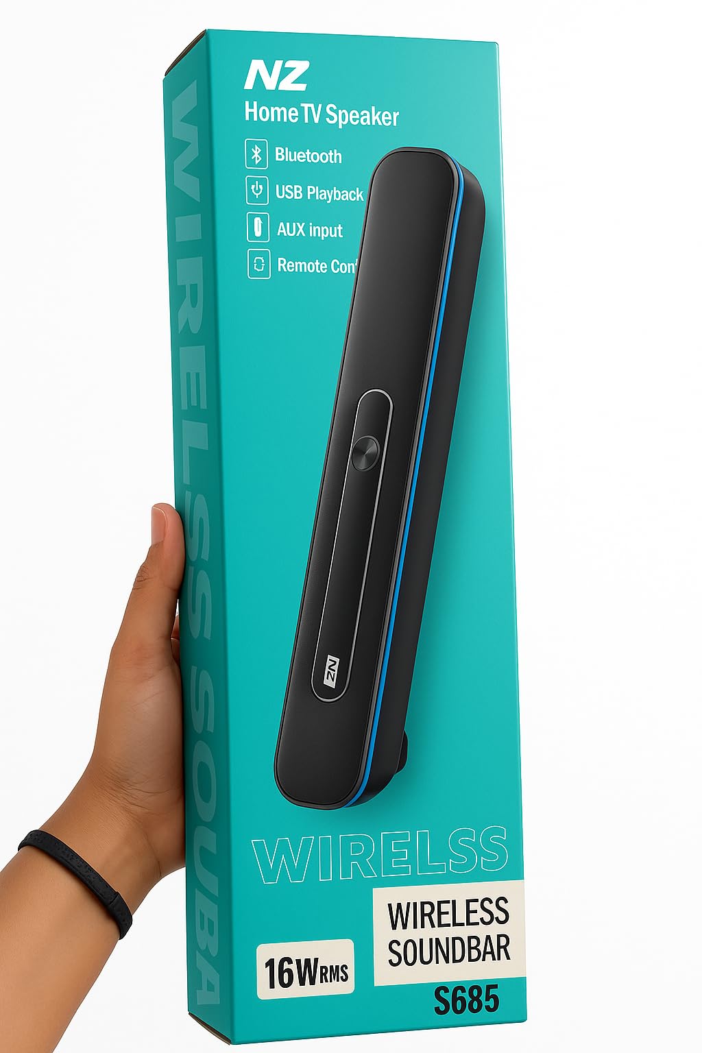 MZ S685 Wireless Soundbar, 16W RMS, Bluetooth TV Speaker with USB