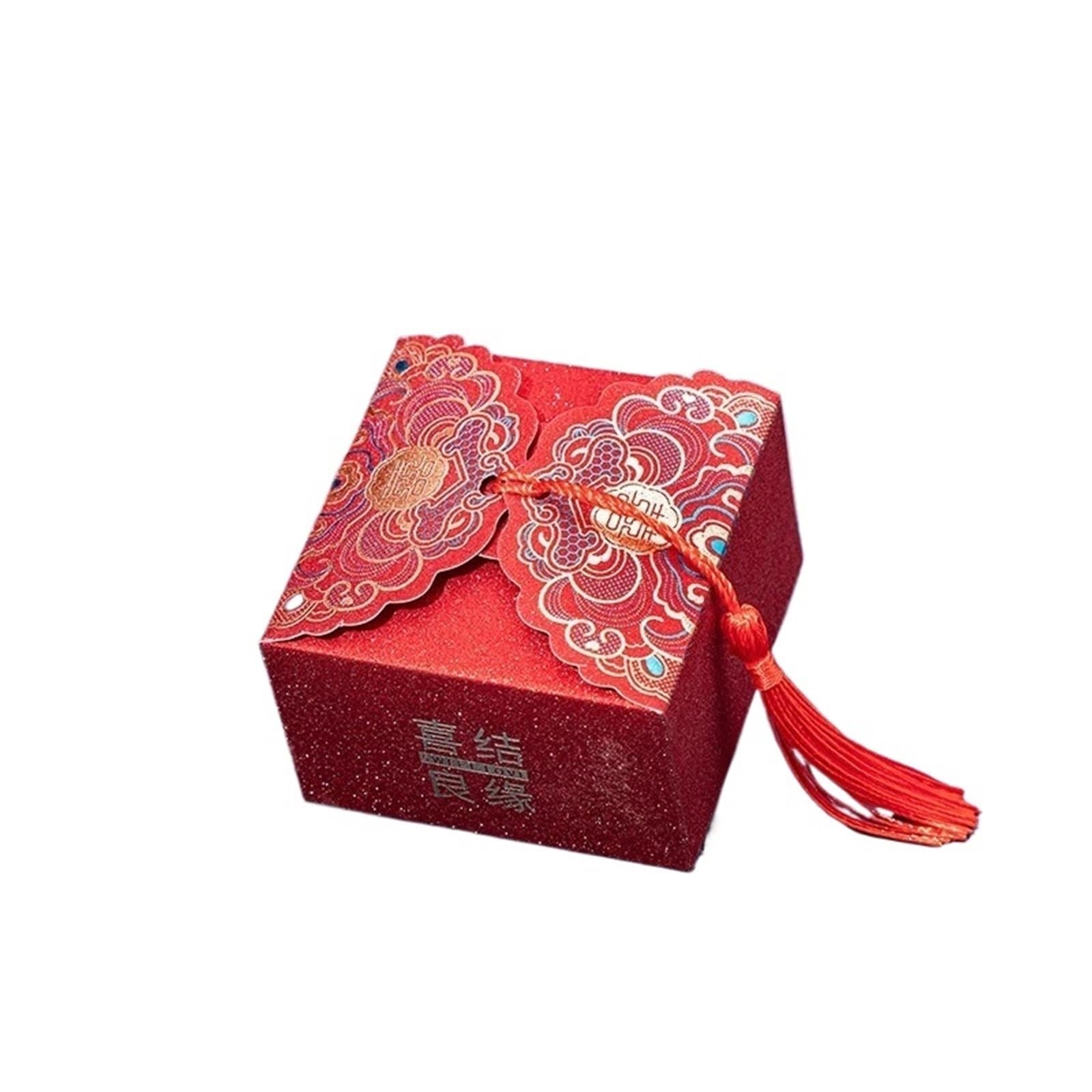 süßigkeit kasten 50pcs Chinese Style Wedding Specialty Paper Candy Box Gifts For Guests Souvenir Packaging(F,S 6.4x6.4x4.6cm)