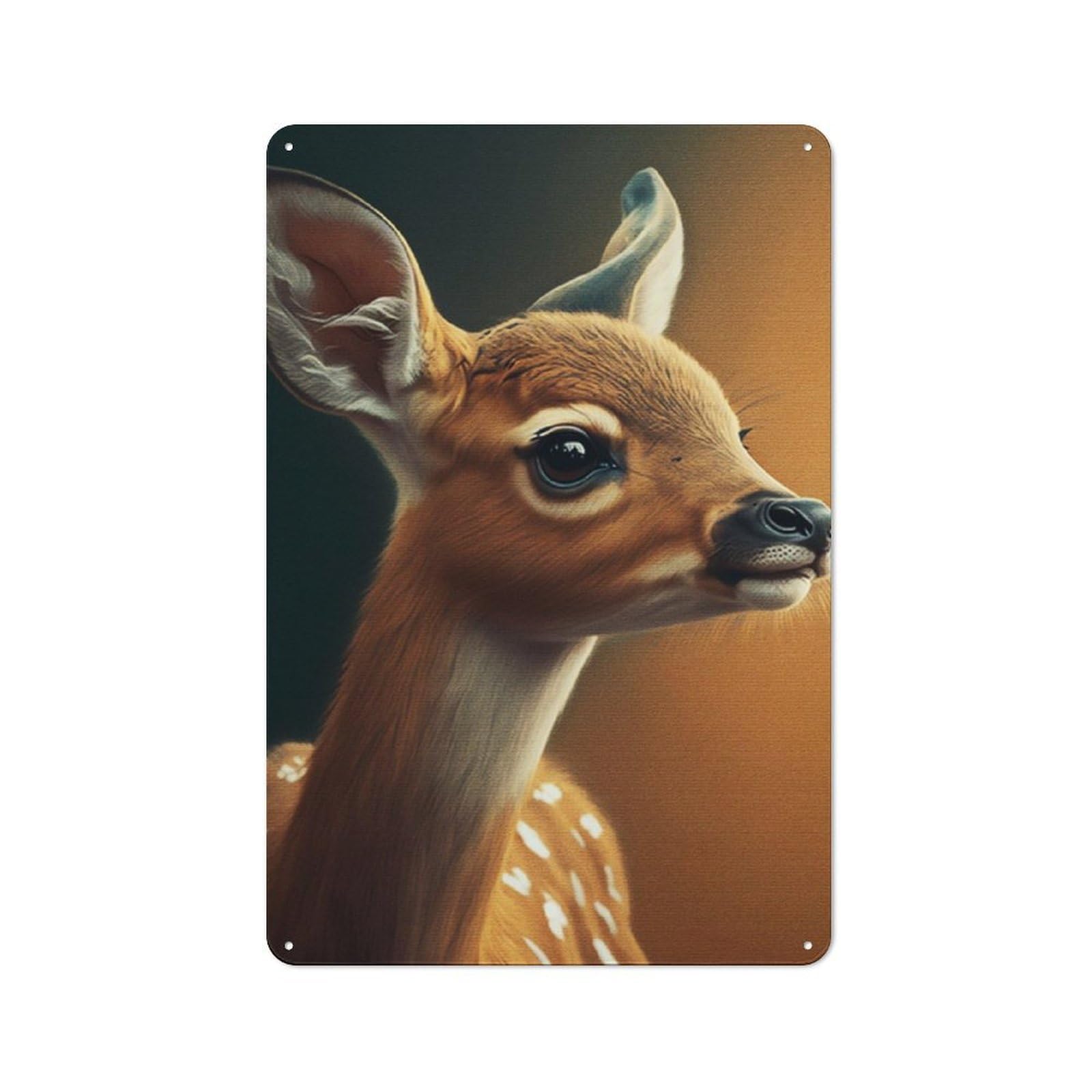 Cute Deer Metal Wall Sign 30x20cm, Rustic Decor for Hallway Wall, for Metal Sign Collectors, for Garage And Workshop Walls