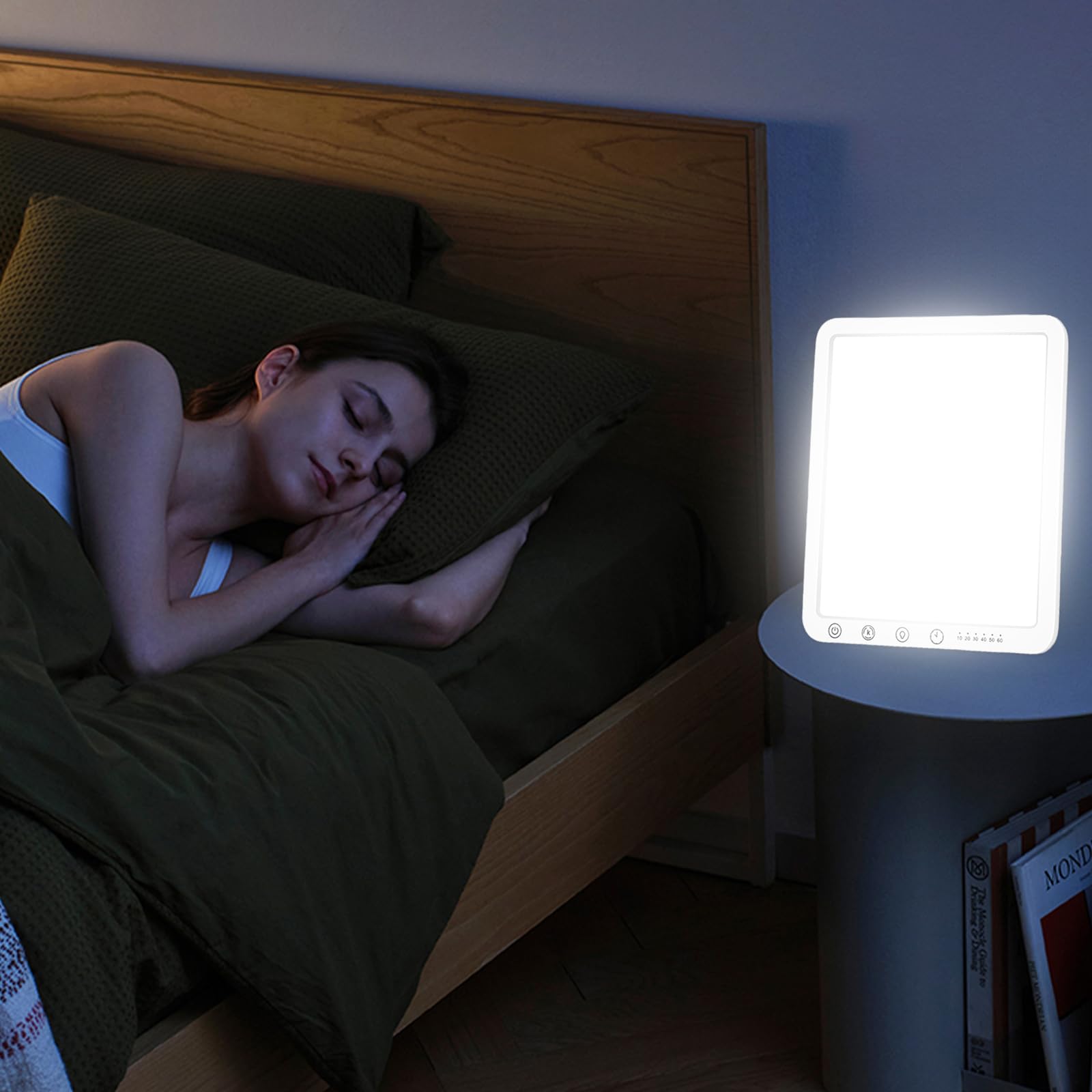 Aicharynic Tageslichtlampe 15000 Lux, UV-freie LED Lichttherapielampe mit 3 Farbtemperaturen, 10 Helligkeitsstufen und 6 Timer, Touch-Control Sonnenlicht Lampe Vollspektrumlampe mit Memory-Funktion