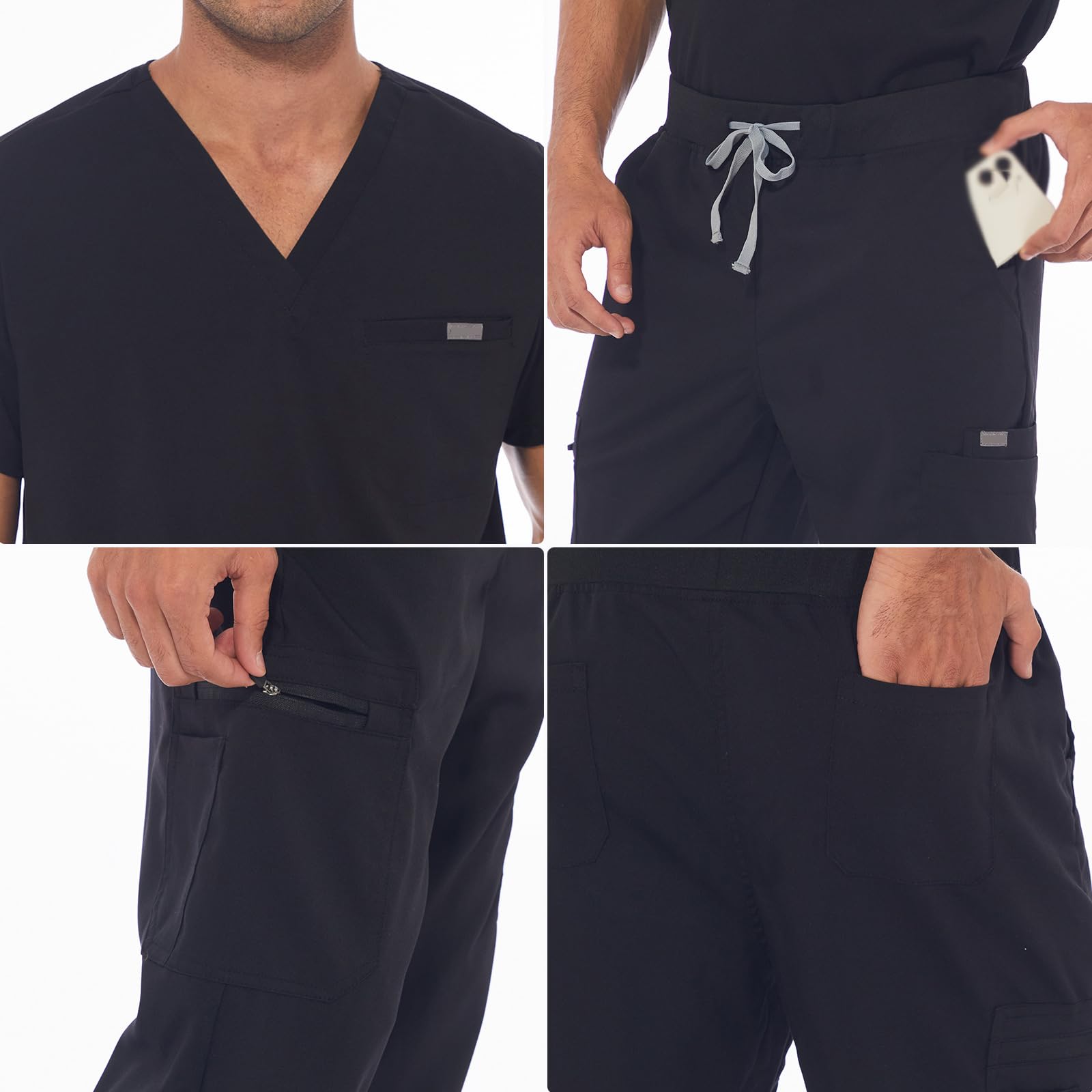 Uniforme Sanitaria Donna e Uomo, Unisex Sanitaria Set con Casacca e Pantalone Abbigliamento Medico Scollo a V Adatto per Infermieri, Dentisti