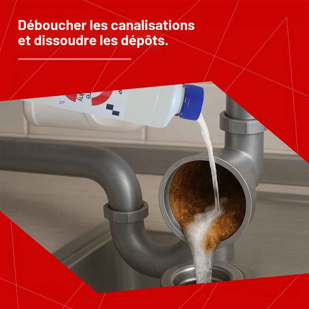 Acide chlorhydrique 32% technique 1 l I Acide chlorhydrique technique pour l'industrie, le laboratoire, le métal I Détartrage I Acide hydrochlorique HCl