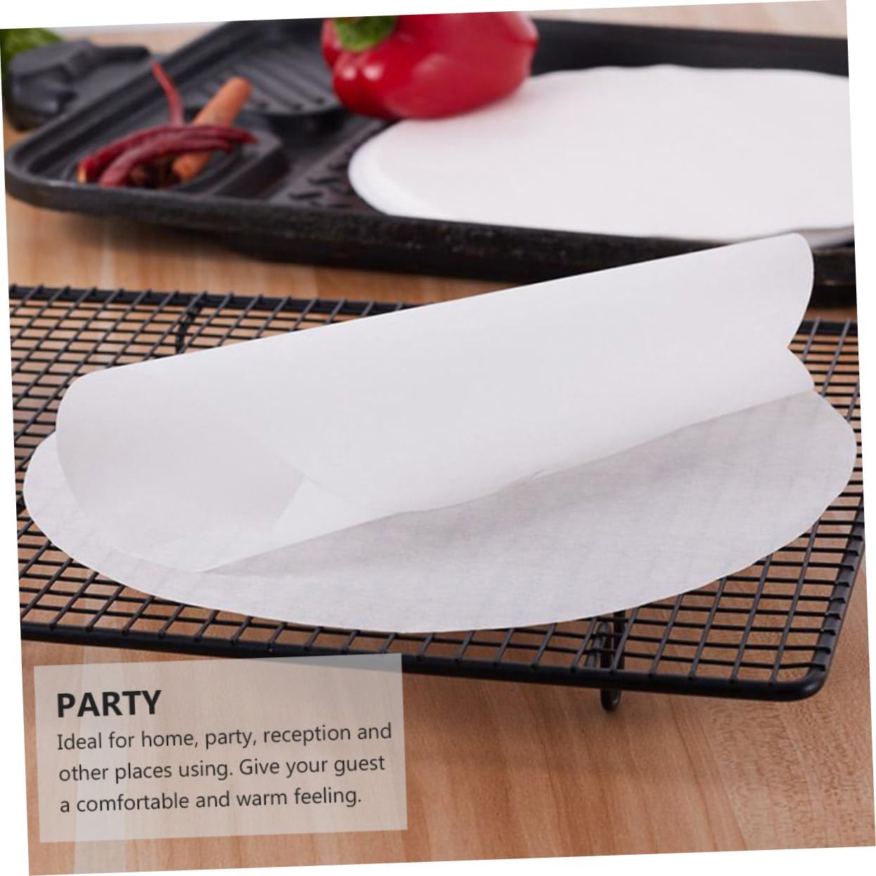 50pcs round Baking Paper Oil-proof Paper Mat for Air Fryer
