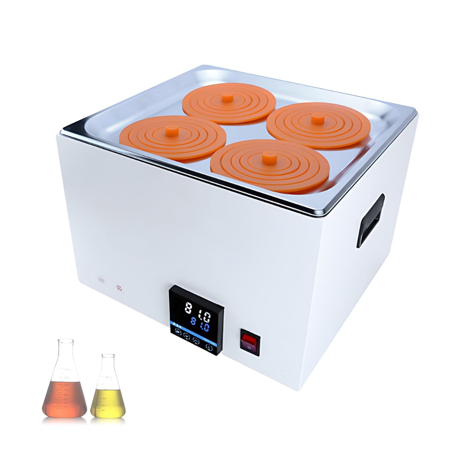 Baño María Digital Para Laboratorio, Calentador De Agua De Temperatura Constante Con Acero Inoxidable Y Pantalla LED Alta Precisión Para Investigación(4 Hole)