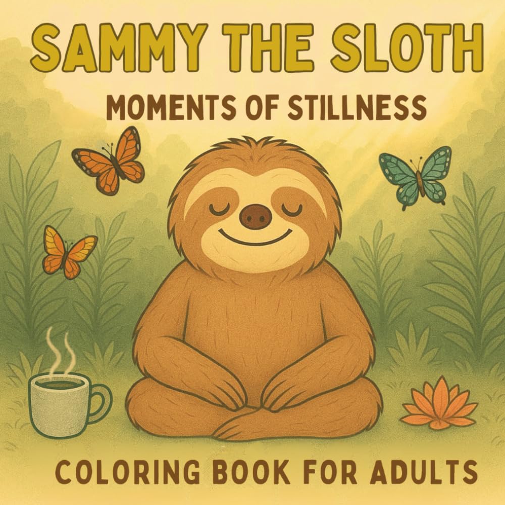 Sammy The Sloth Moments Of Stillness: Coloring Book For Adults