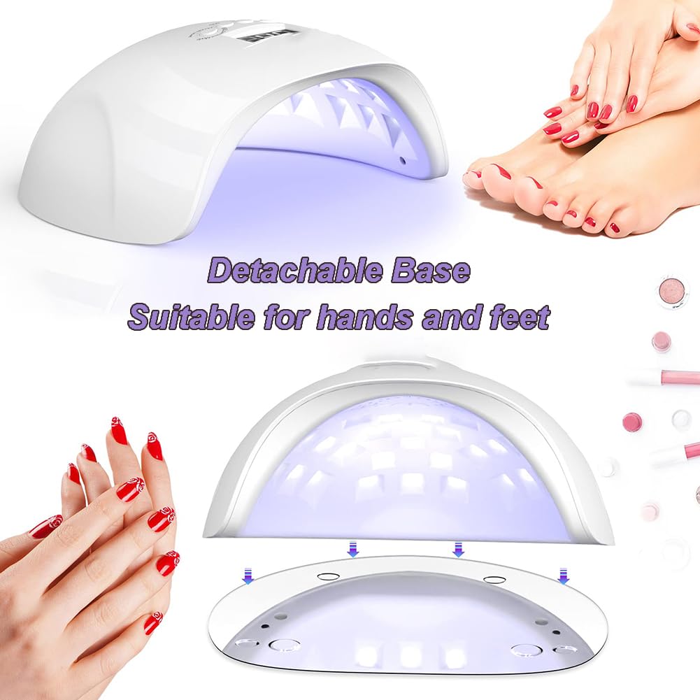 Lampada per Unghie a LED, asciugacapelli, Lampada per Unghie Gel UV, Lampada UV LED per asciugacapelli da 120 W, con 4 impostazioni di Timer, sensore Automatico 45 Perline per Design di Nail Art