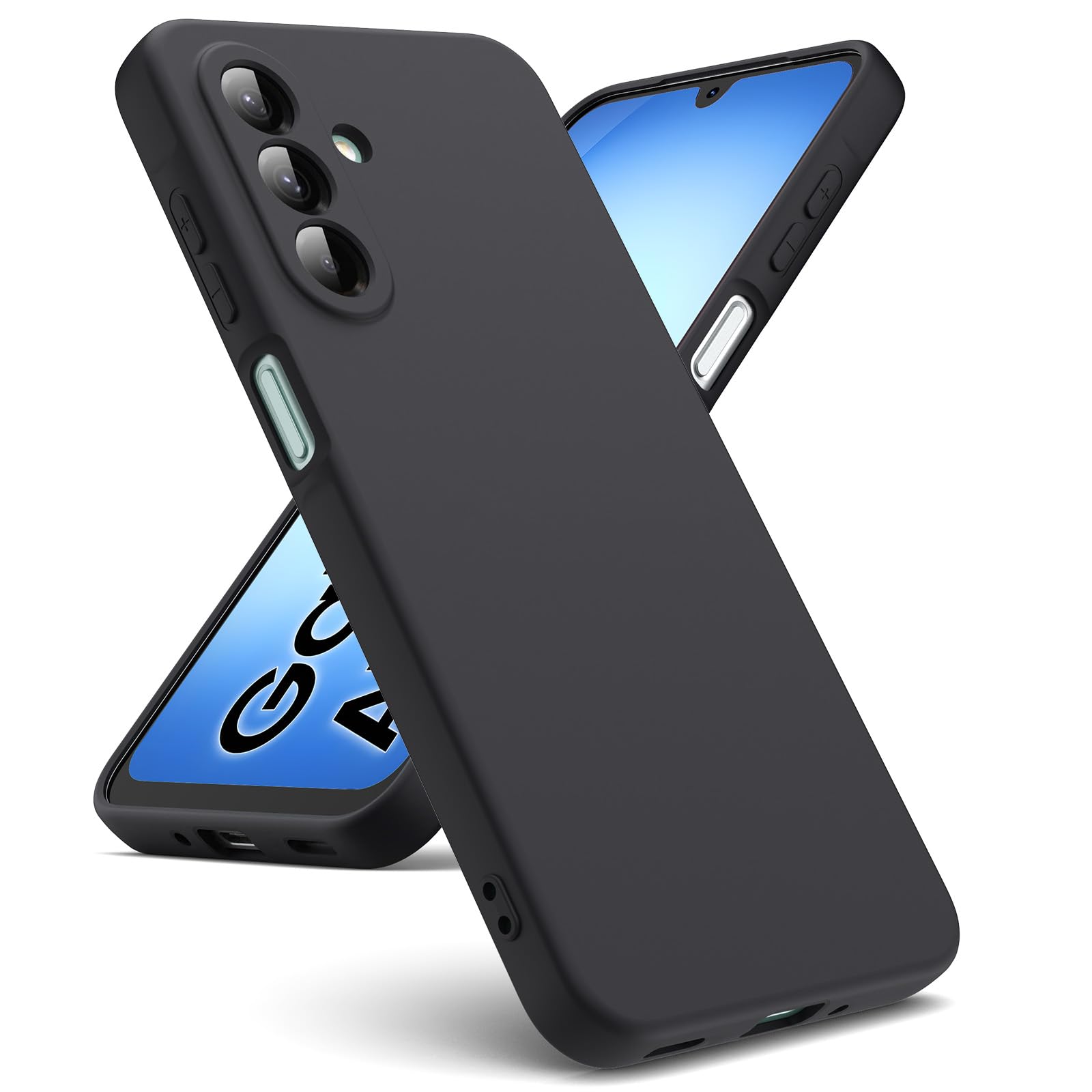 Oududianzi - Cover per Samsung Galaxy A17 4G / 5G, Custodia Silicone Liquido, Interno in Microfibra Morbida, Protezione Antiurto Resistente - Nero