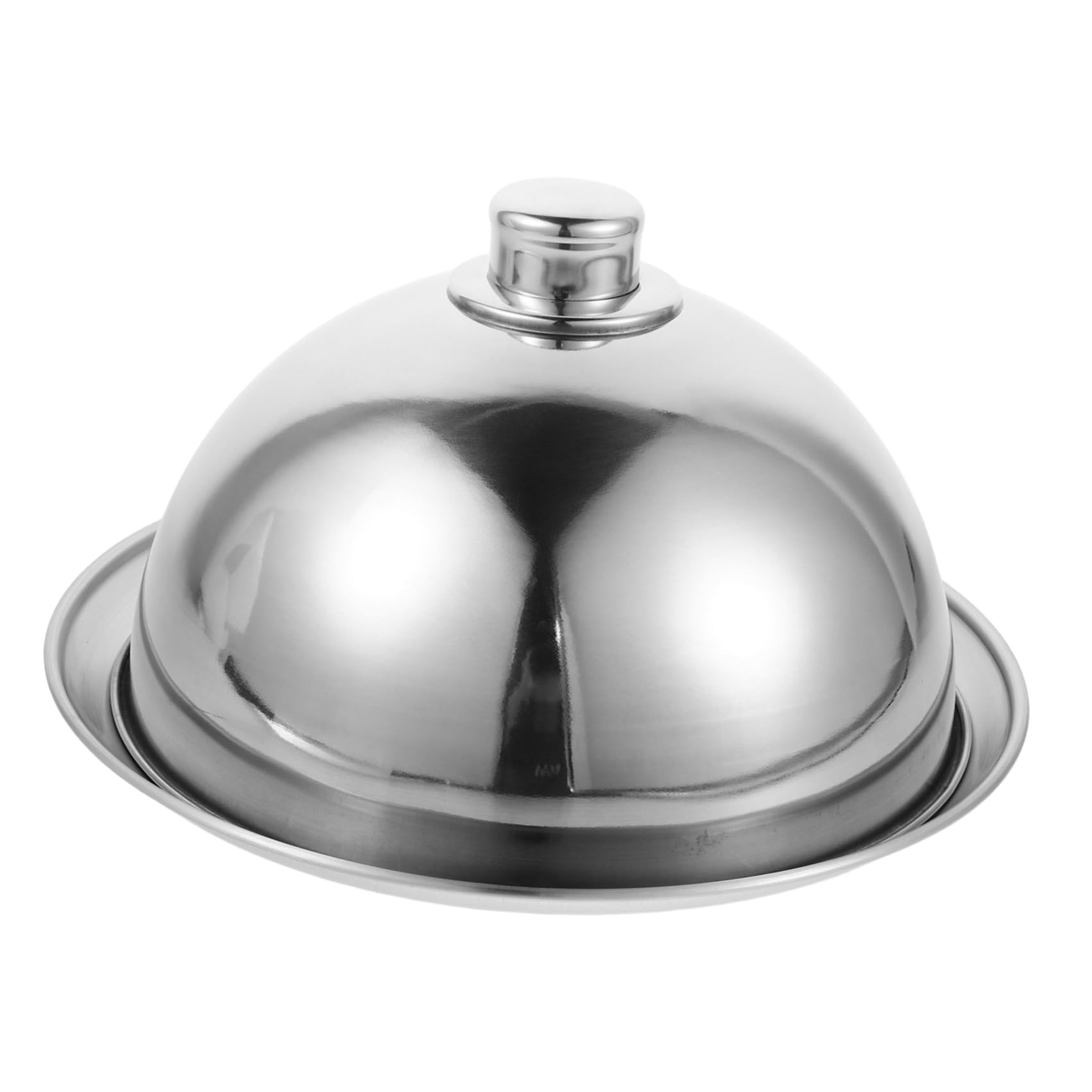 Gadpiparty Cúpula de Acero Inoxidable para Plato Redondo de 30cm, Plata | Tapa Tipo Cúpula para Mesa, Cierre Ajustado y Base Estable, Fácil Limpieza, Uso en Hogares y Restaurantes
