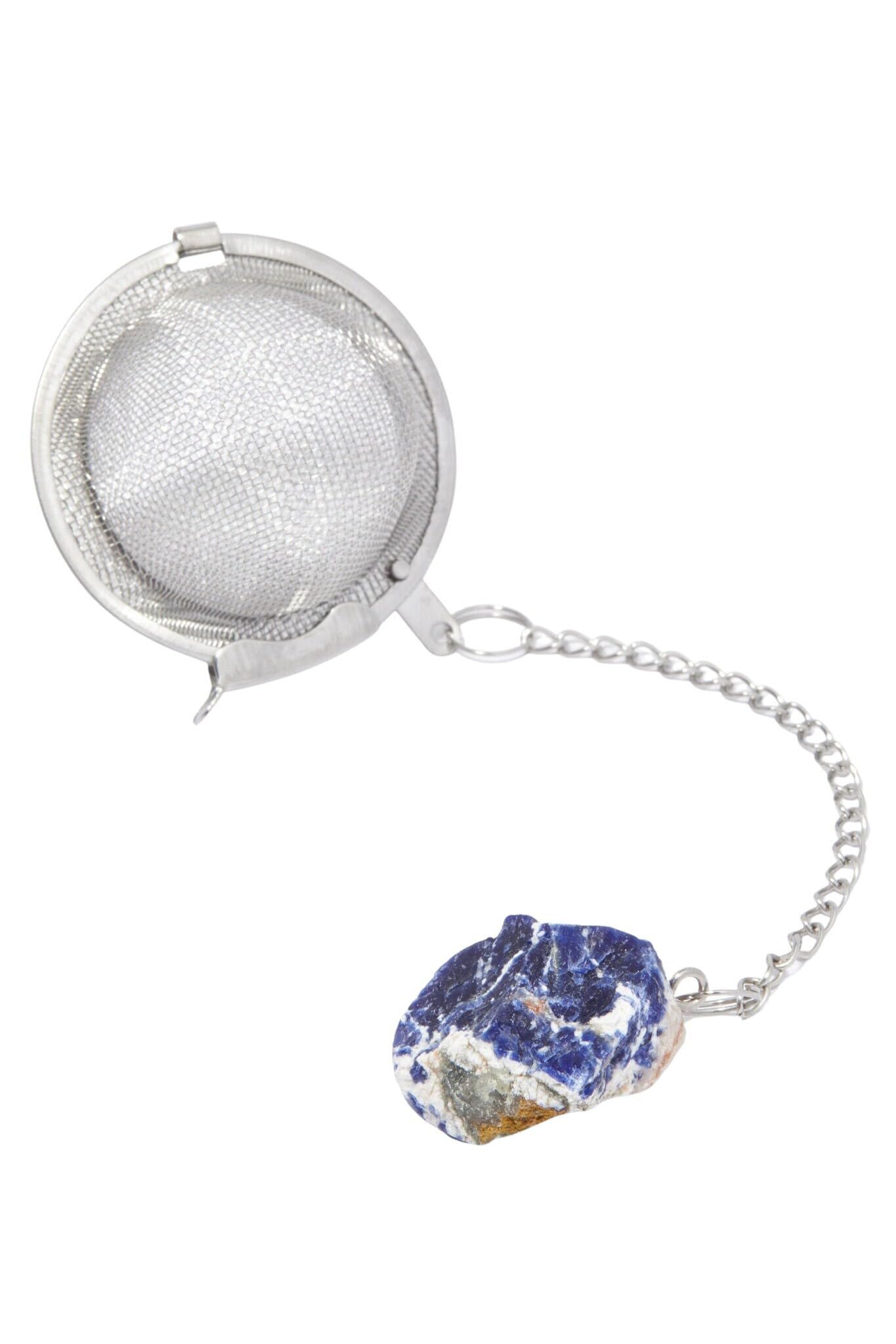Raw Sodalite Crystal Tea Infuser by New Moon Beginnings - Tea Steeper - Sodalite Cute Tea Strainer - Sodalite Tea Ball - Harmony, Healing, Communication
