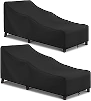 Vista 8 de Arcedo Funda impermeable para tumbona de patio, paquete de 2 fundas para sillas de piscina para cojines apilables exteriores y muebles de exterior