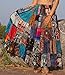 ThaiOnline4u Patchwork Skirt Long Boho Colorful Unique Gypsy Tiered Maxi Full Flared Rayon, Multicoloured, Large