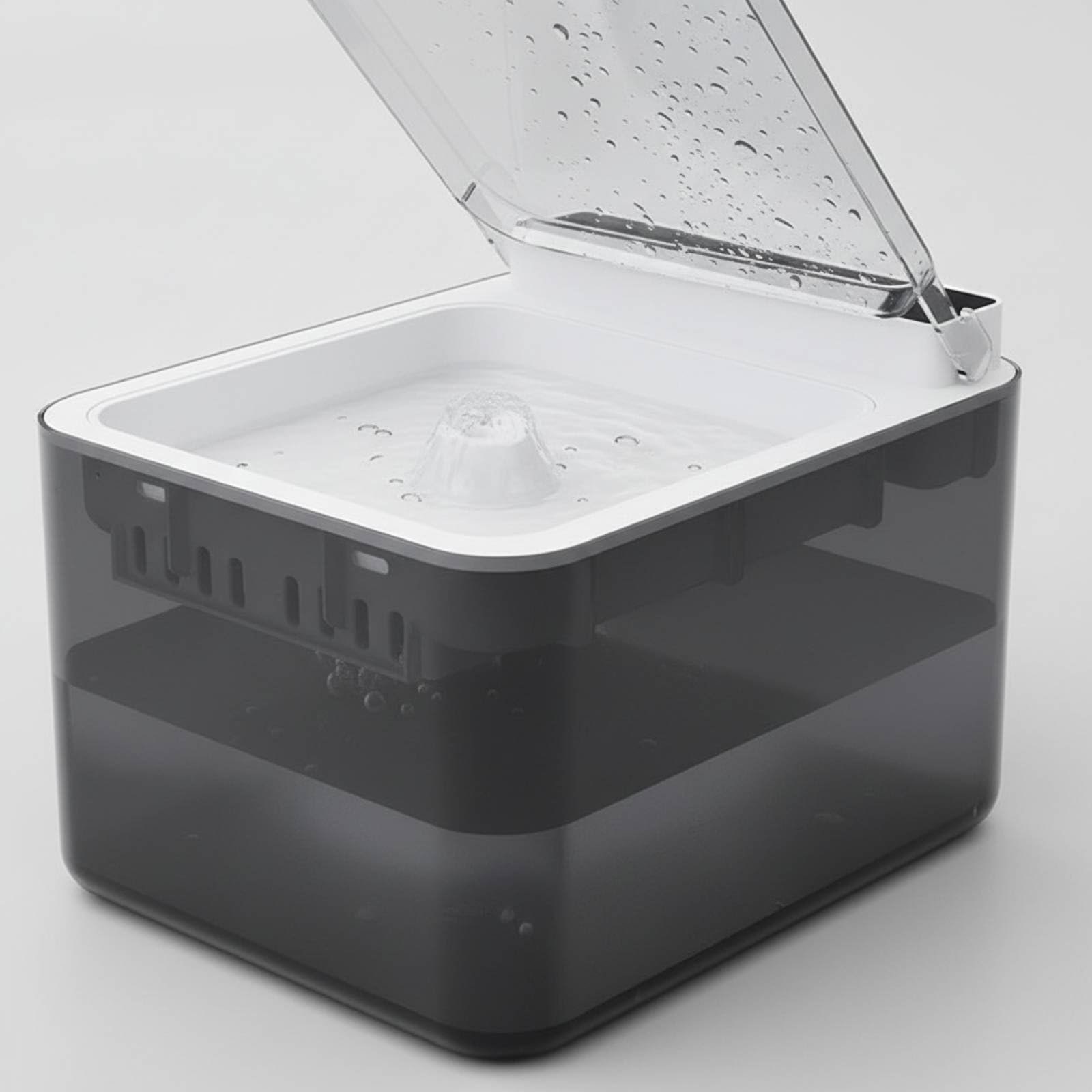 Automatischer Trinkbrunnen Katzenbrunnen Haustierbrunnen Wasserspender mit Gleichmäßigem Durchfluss Und Separaten Wasserzonen aus PC für Haushalt Büro Katzenpflege Geeignet, 4000 MAh