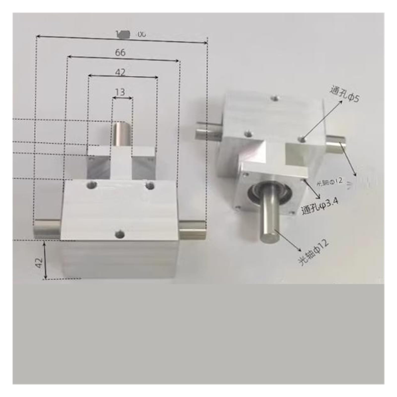 Przełożenie 1:1 Przekładnia zębata stożkowa spiralna Przekładnia komutatorowa 90 stopni Podwójny wał 12MM Ten sam kierunek Moduł DIY(Model2)