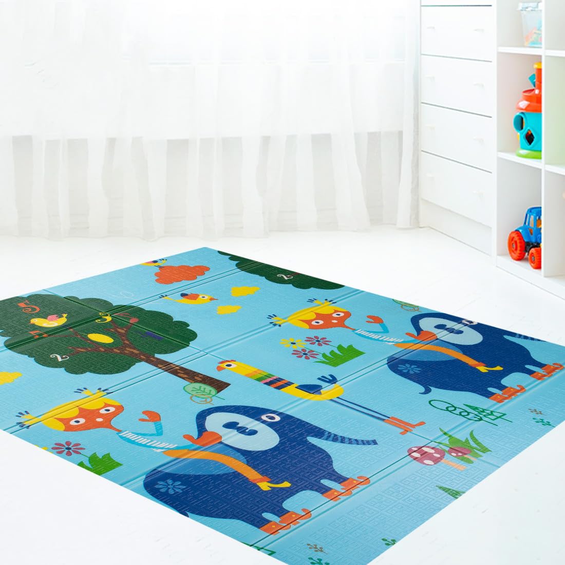 BUMTUM Baby Play Mat | Waterproof Portable Double Side Soft Reversible Non Toxic BPA Free Learning & Crawling Foldable Foam for Toddler, Infant & Kids (Sunny Day Print,Multicolor) (B0CR6LMG1L) Amazon Price History, Amazon Price Tracker