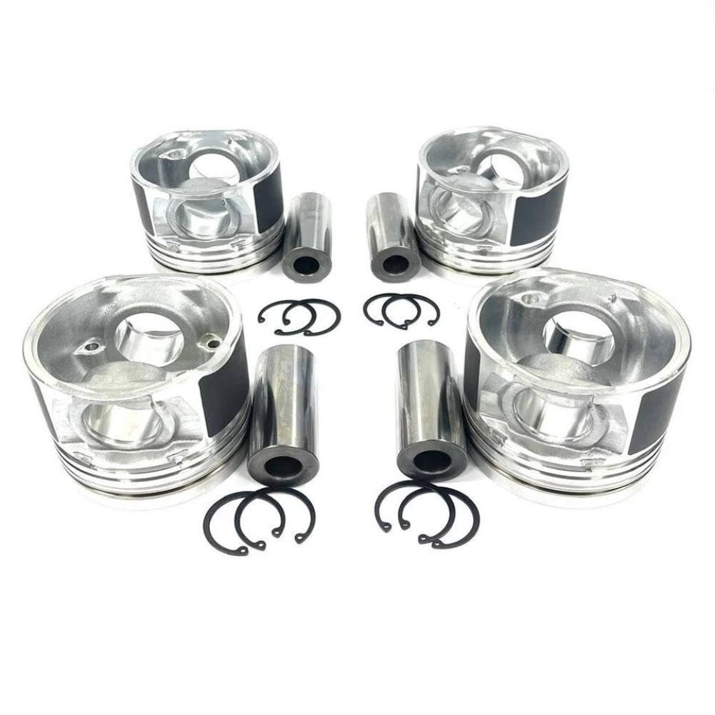 4pcs Engine Pistons and Pins 4HF1 6570 Compatible with NPR NQR NPR HD NKR Forklift Excavator Cylinder Sleeve
