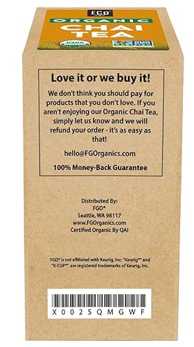 Miniatura 4 de FGO - Cápsulas K-Cup de té negro Chai orgánico 24 cápsulas compatibles con Keurig cafeína de origen natural té negro prémium con certificación USDA