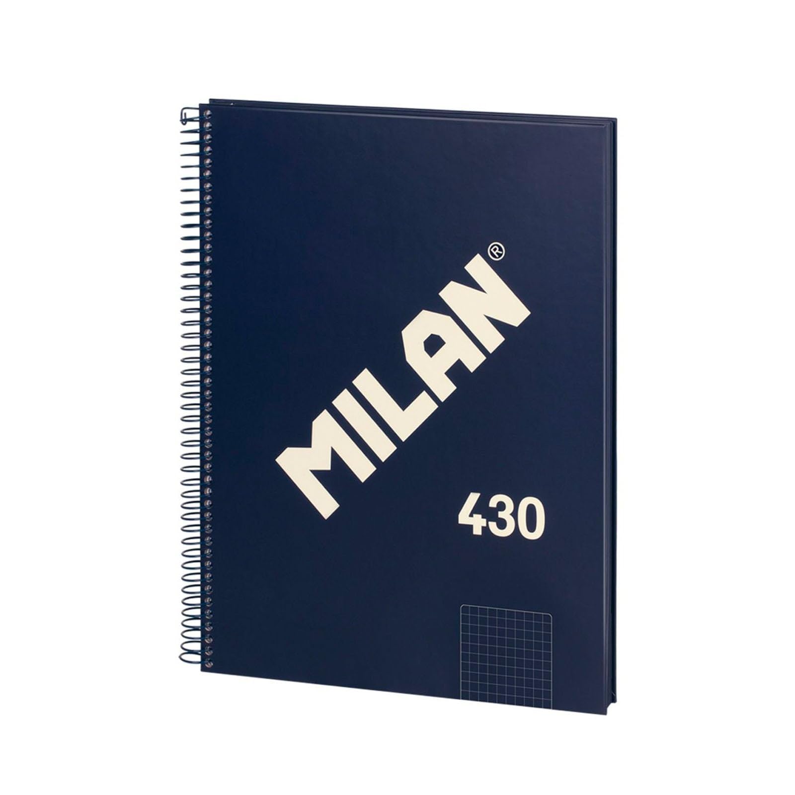 MILAN® Notizbuch A4, Hardcover, kariert 5 x 5 mm, 80 Blatt, Papier 95 g/m², Serie 1918, blau