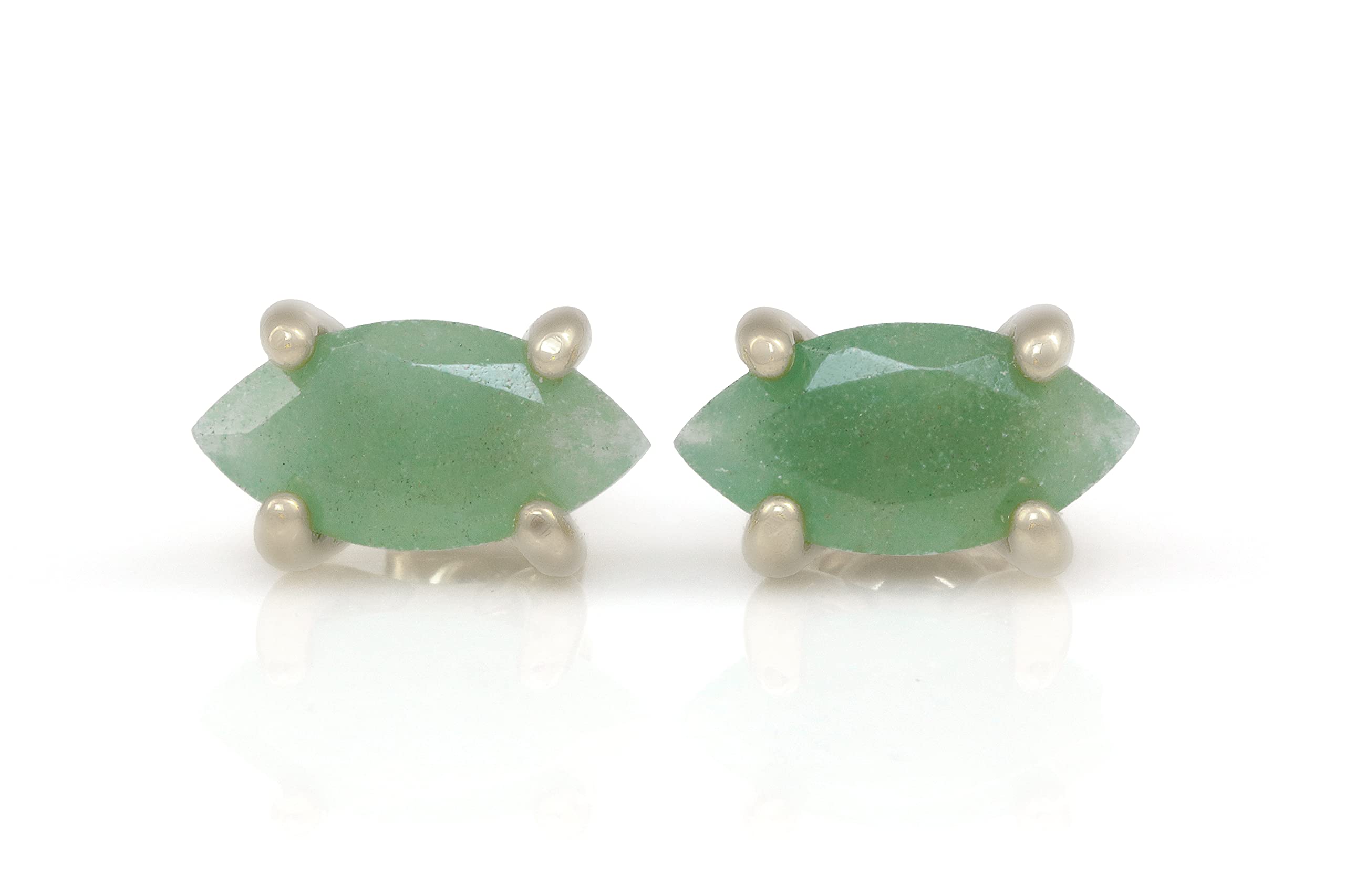 Orecchini Fatti a Mano Avventurina - Orecchini a Perno Argento per Gioielli di Moda e Regalo - Orecchini Verdi Gemma Carini, Orecchini per Tutti i Giorni, Orecchini da Sposa - Gioielli Minimalisti