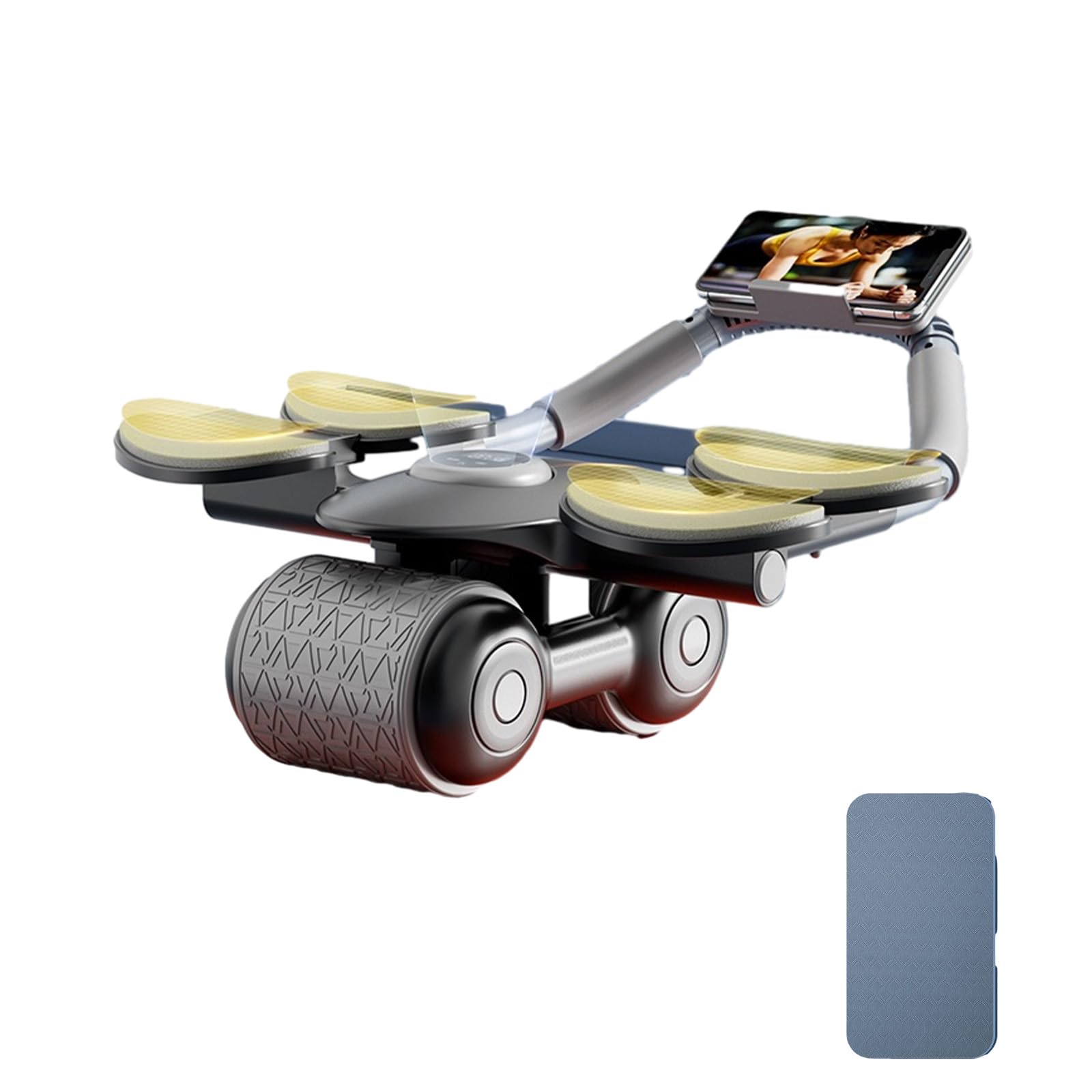 PEdway Automatic Rebound Abdominal Wheel, Ab Roller Wheel,Ab Roller With Elbow Support, Abs Workout With Timer, Abs Workout Equipment,With Knee Mat Workout Equipment,For Gym And Home