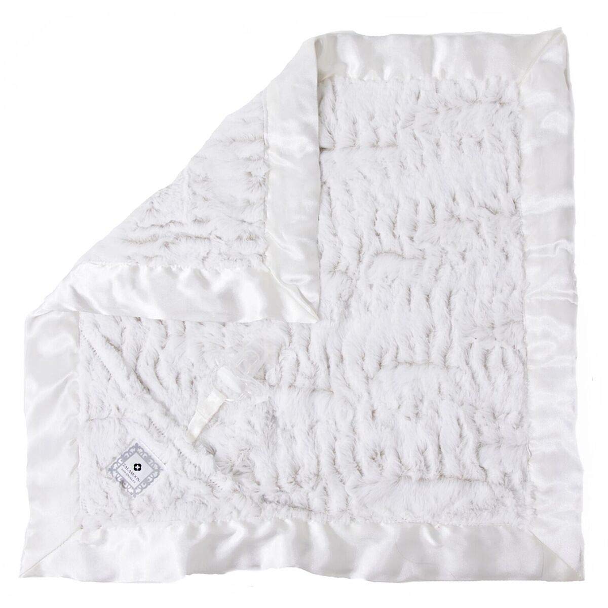 Zalamoon Luxie Pocket Plush Baby Toddler Blanket with Hook-and-Loop Fastener Strap (Flake)