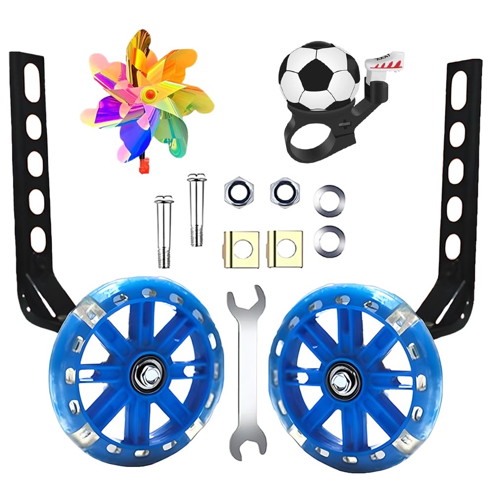 Adjustable Training Wheels for Bike Fits 12/14/16/18/20 Inch Bikes Bicycle Training Wheels for Stabilizer Training, 1 Pair.(blue)