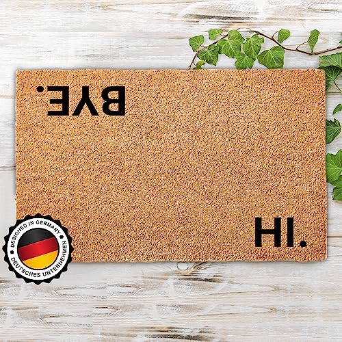 ElbFuchs® Fußmatte Kokos 60x40cm | HI & Bye | [EXTRA LANGLEBIG & rutschfest] | Kokosmatte...
