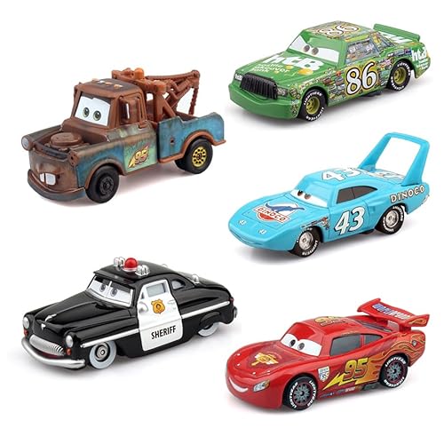 McQueen 1:55 Scale Metal Diecast Racing Movie Characters Cars Toys Set (5 PACK-01)