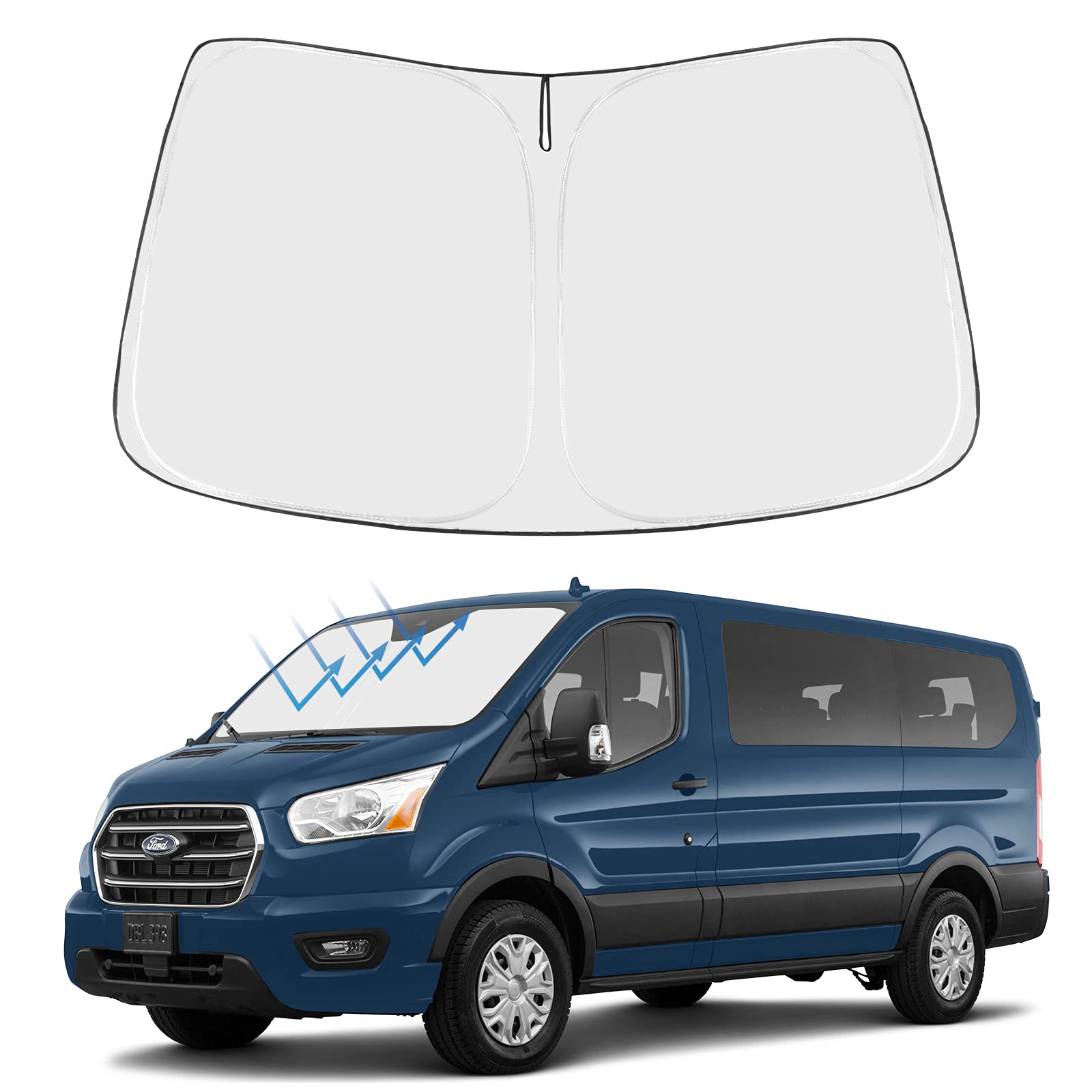 Parasole Parabrezza Pieghevole Per Ford Transit 2015-2025 - Protezione Solare Termica