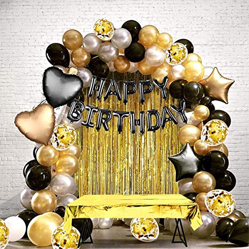 Decoración Cumpleaños Niña con 3m Tira LED,Globos de Cumpleaños Feliz Cumpleaños Decoracion Cumpleaños Adultos Globos Cumpleaños Guirnalda Cumpleaños Fiesta Cumpleaños con Mantel Cumpleaños Niña Cover
