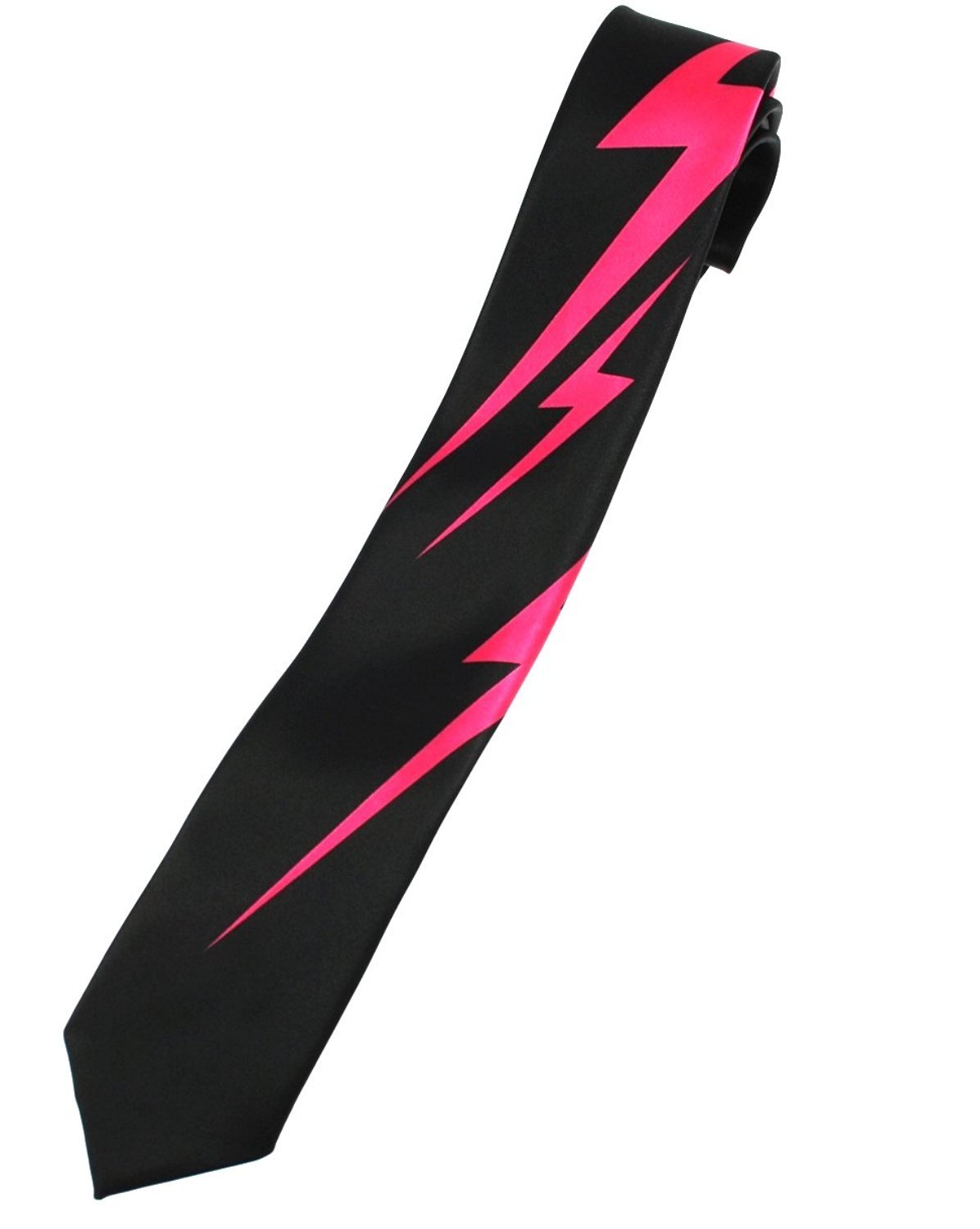 Zac's Alter Ego Neon Pink Lightning on Black Tie