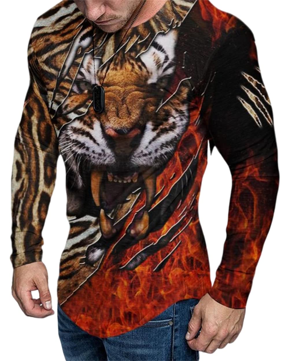 PAJKWWMen's Pullover Sport Modern Casual Comfort Stretch Men's Undershirt Outdoor Basketball Tennis Badminton Men's T-Shirt Long Sleeve Men's Sweatshirt