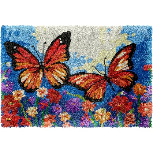 YZYMXDX Latch Hook Kits for Adults, Colourful Pre-Printed Hook Rugs Kits for Home Decoration Festival Gift (60X40CM)