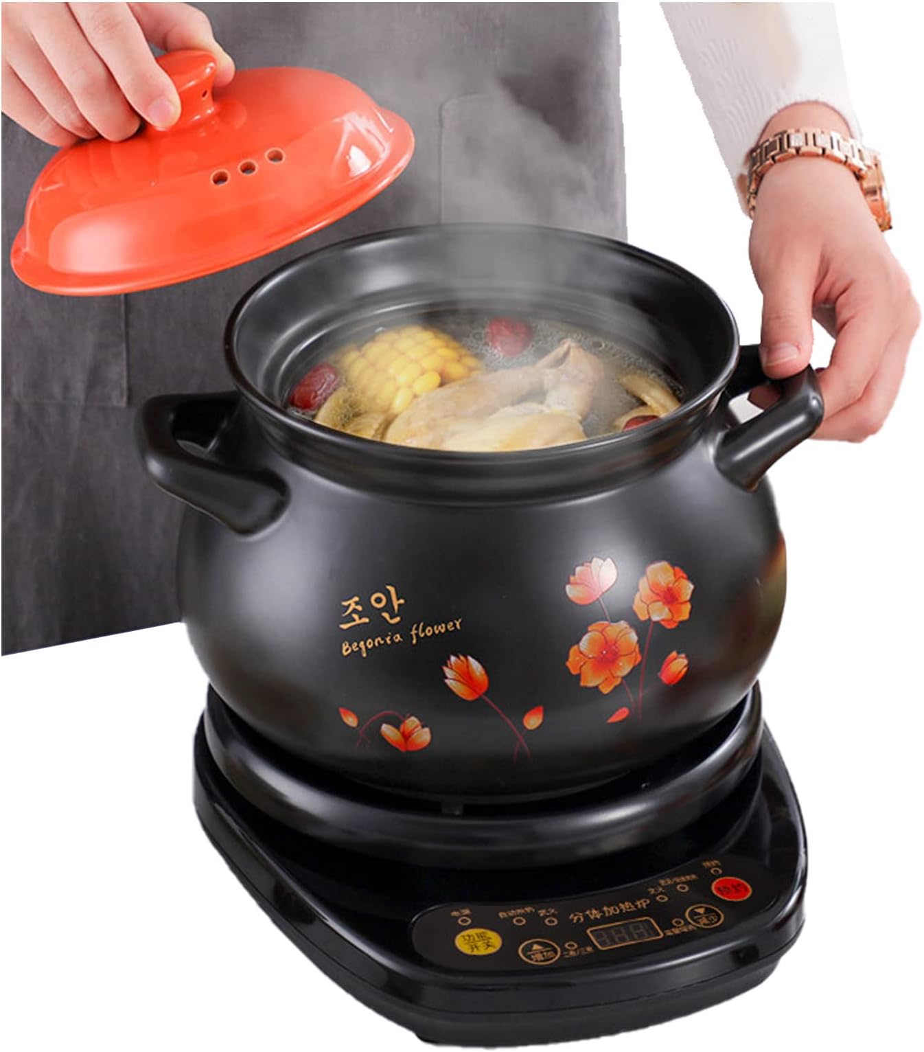 Casserole with Base, Ceramic Pot Clay Pot for Cooking Casserole Dish, Heat Resistant Casserole, Ceramics/Simmered Or Stewed Househol - Hard Material, Durable, Non-stick (3.5L)