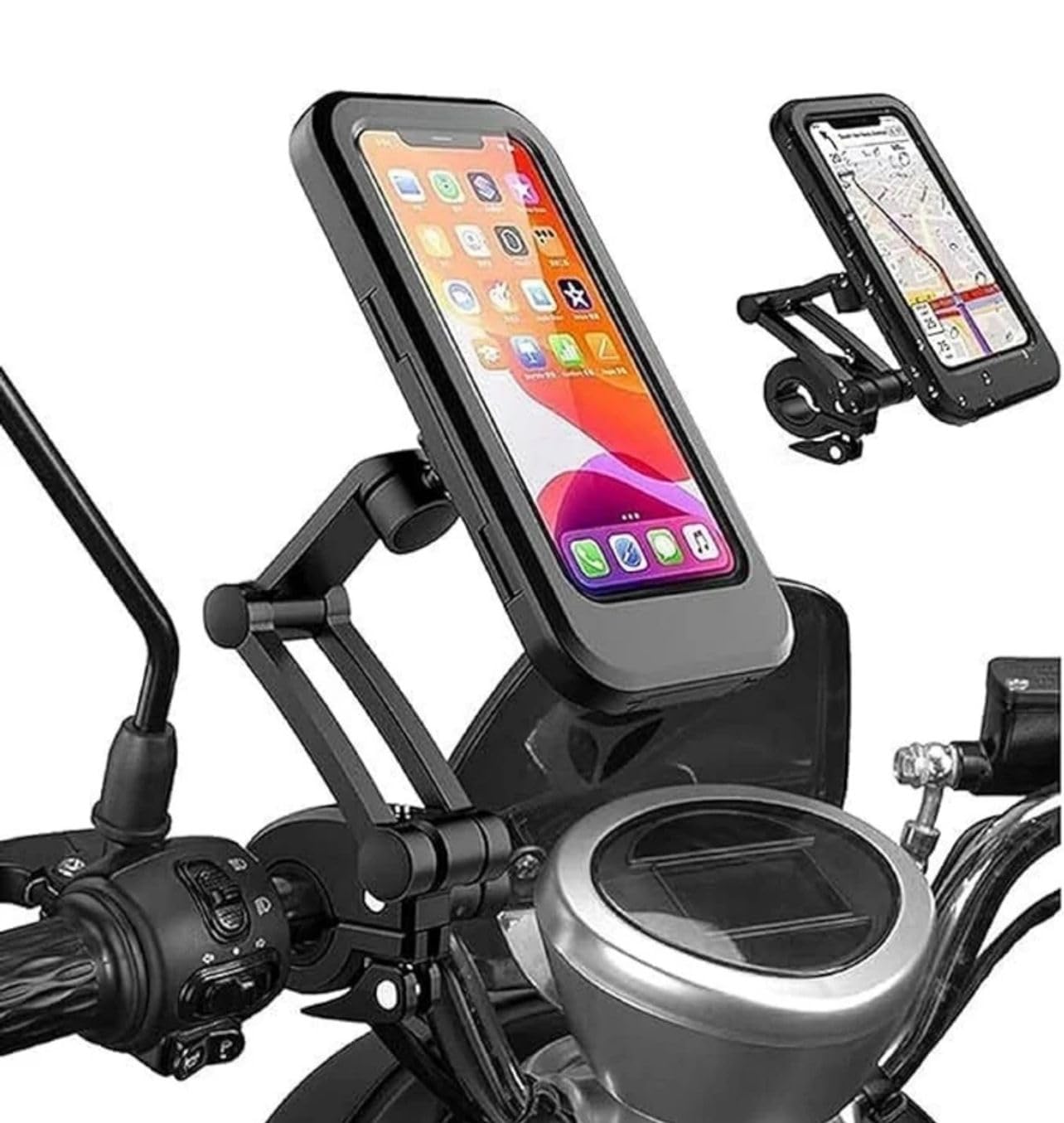 Waterproof Bike Mobile Phone Holder for Handlebar – 360° Rotating Phone Mount with Sensitive Touch Screen, Waterproof Bicycle Case for Motorcycle, Scooter & Cycle-image-32