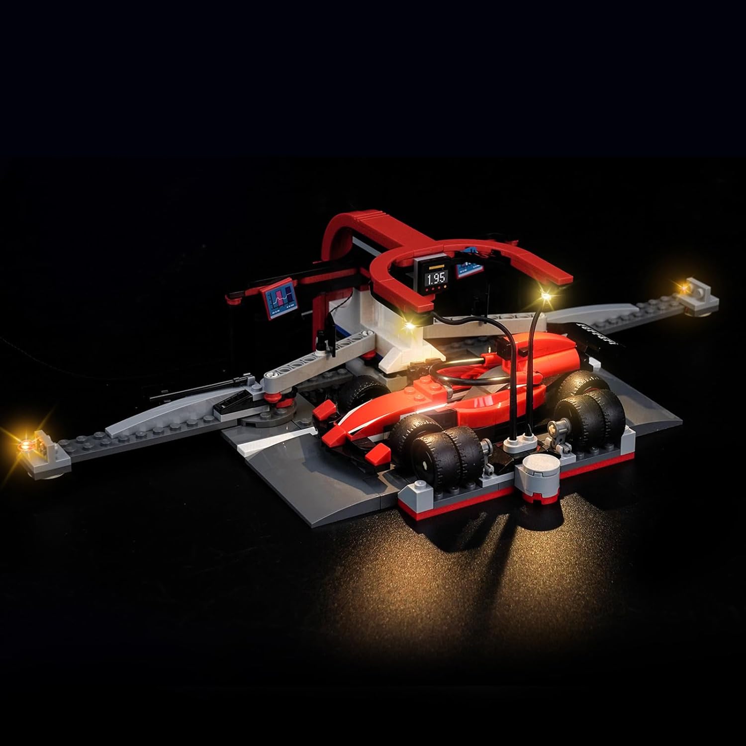BrickBling LED Lighting Only, Compatible with Lego F1 Pit Stop & Pit Crew with Ferrari Car 60443-Not Come with Model
