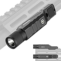 Vista 12 de DEFENTAC Linterna táctica de 1600 lúmenes con momentáneo y estroboscópico para rifle, luz de arma con interruptor de presión integrado compatible