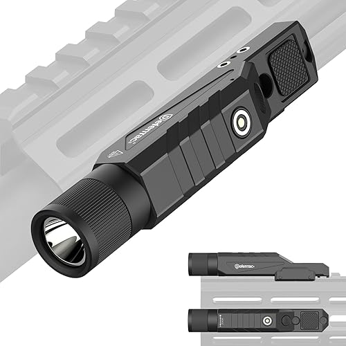 Miniatura 11 de DEFENTAC Linterna táctica con zoom de 1750 lm con estroboscópico momentáneo para rifle, luz de arma con interruptor de presión integrado compatible