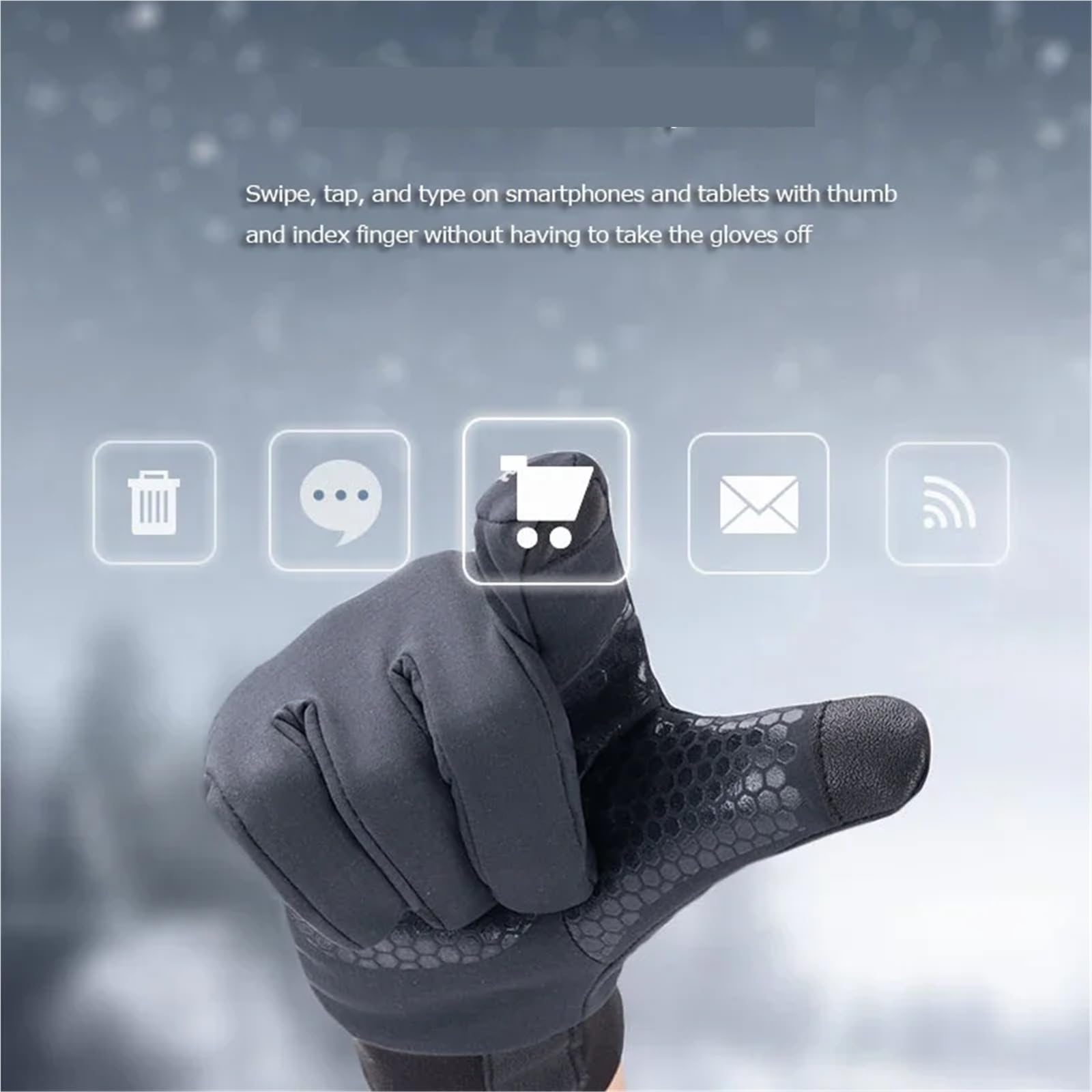 Gants d'escalade Gants d'escalade Chauds et isolés, antidérapants, Coupe-Vent, for Cyclisme, Camping, randonnée, Course à Pied pour Escalade(Gray,M)