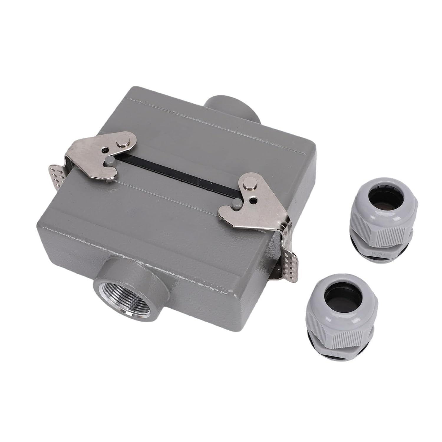 Fafeicy HE 24 Pin Rectangular Heavy Duty Connector with Aluminum Housing | IP Rated Screw Clamp Wiring Socket V0 Flame Retardant for Industrial Machinery Aerospace