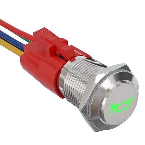 APIELE Interruptor de palanca de bocina de altavoz momentáneo de 0.630 in y 12 V, orificio de montaje de 0.63 pulgadas, orificio de montaje 1NO 1NC