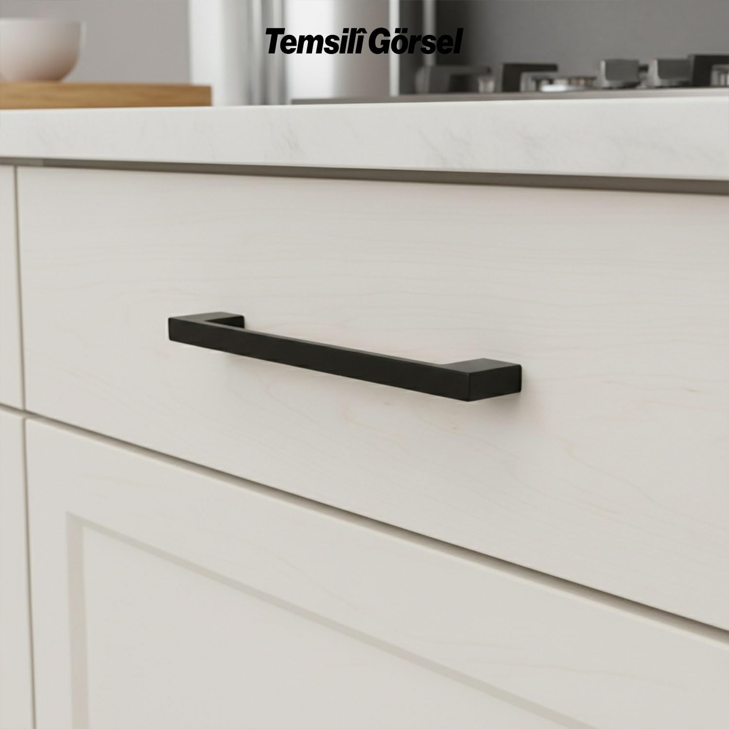Köprü 10 ADET Siyah Metal Kulp 160 mm Mobilya Çekmece Dolap Kapak Kulpu Dayanıklı Kulbu Kulpları Siyah