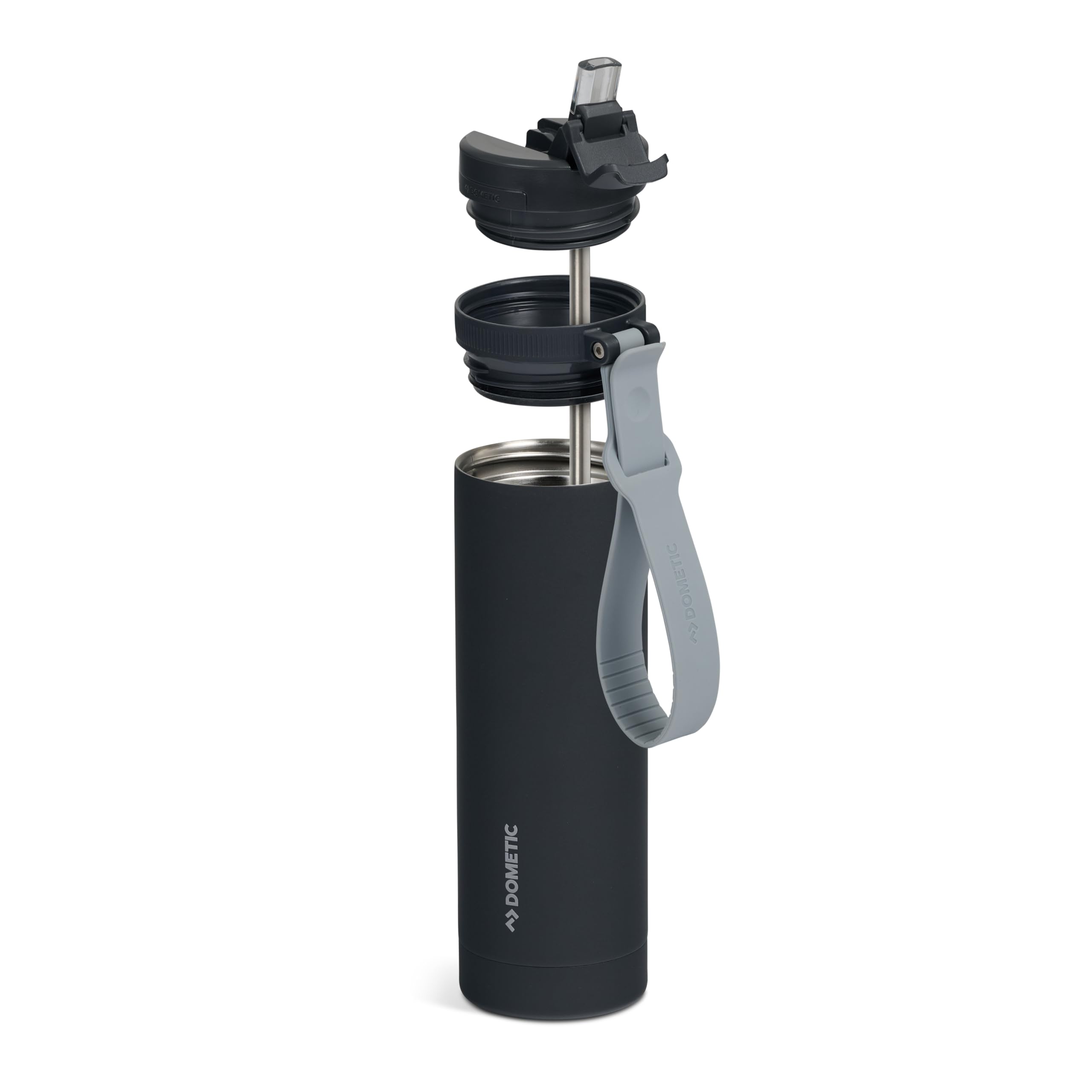 Dometic 22 oz Insulated Sip Bottle | Stainless Steel Drinkware with Covered Sip Straw Lid | Slate