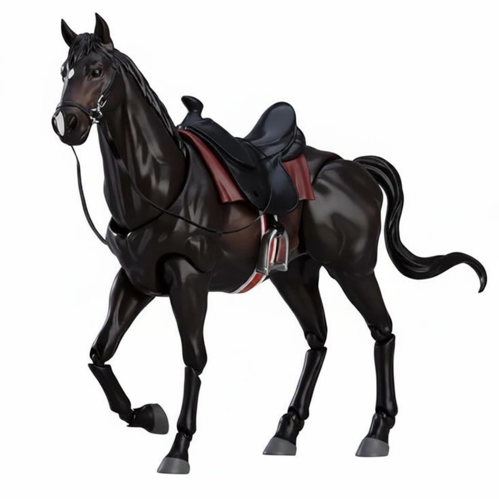 PETSOLA PVC Horse Model Collectible Articulated Horse Diorama Movable Joint Model, Black
