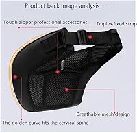 Vista 4 de ZHONGLI Almohada de cuello de coche Almohada de viaje de cuero PU para reposacabezas Soporte de cuello para asiento de coche (negro)
